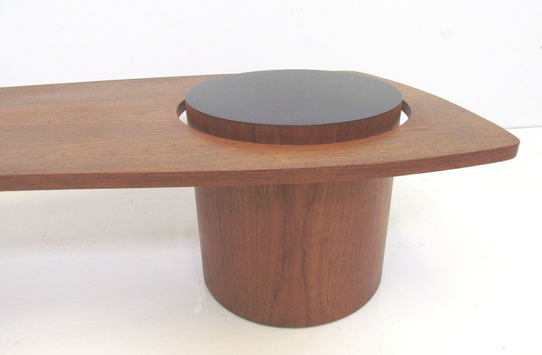 black asymmetrical coffee table
