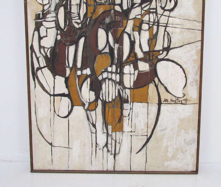Abstract Painting by Joe Hartnett circa 1960s In Good Condition In Peabody, MA