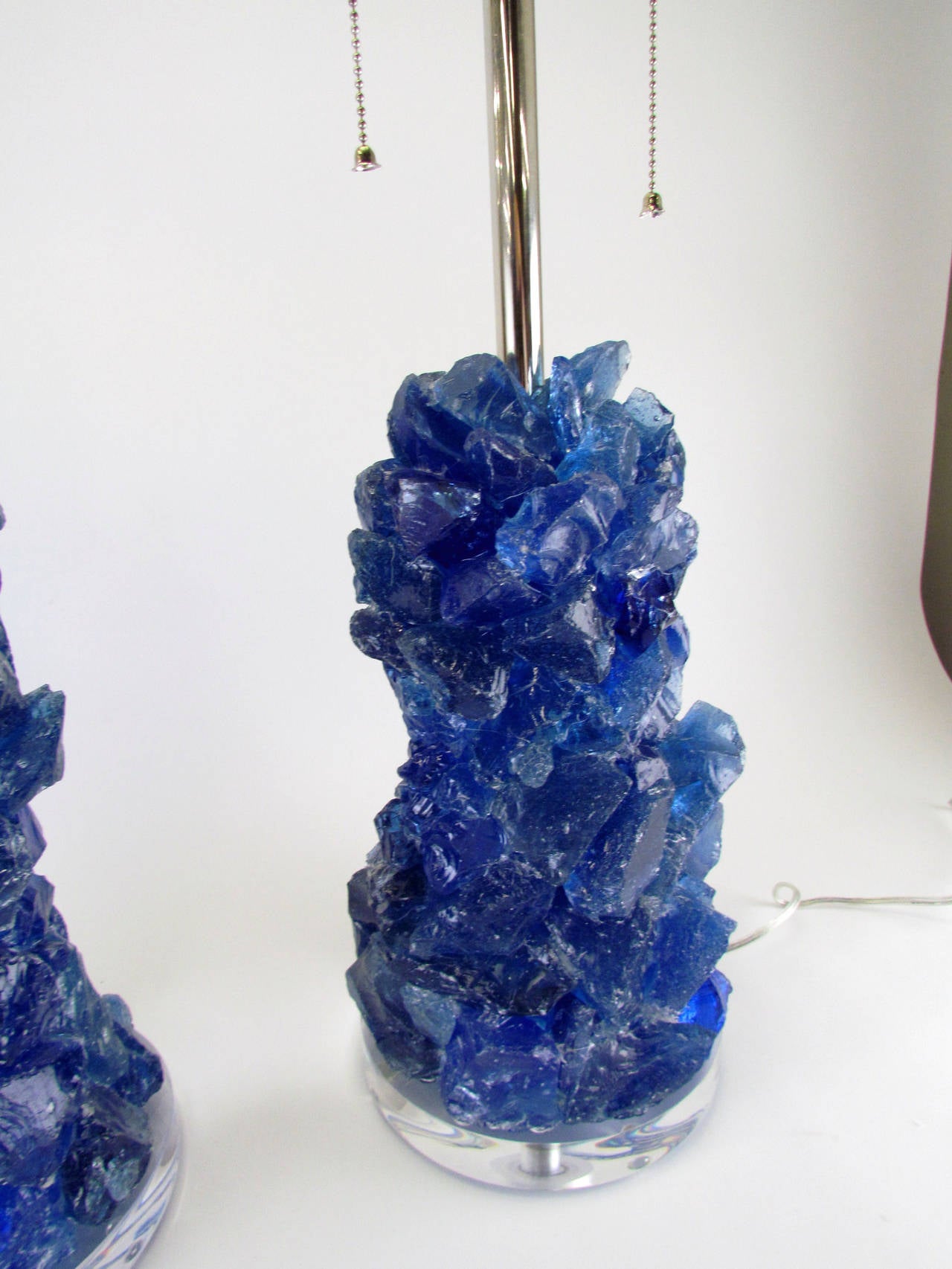 Pair of Rock Candy Glass Table Lamps by Swank Lighting at 1stDibs