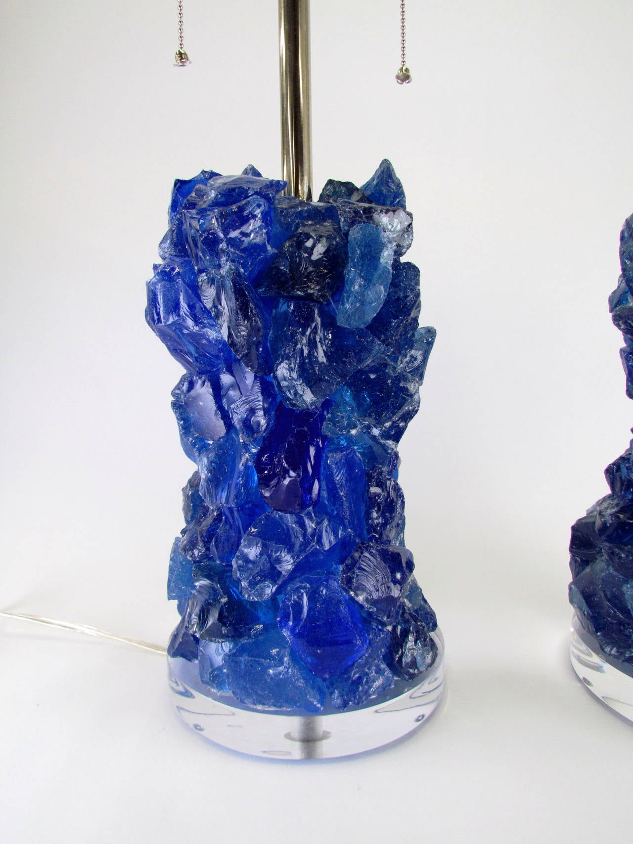 Pair of Rock Candy Glass Table Lamps by Swank Lighting at 1stDibs