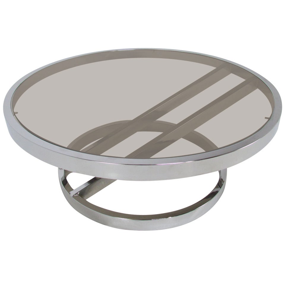 Zig Zag Chrome Coffee Table for Design Institute of America circa 1970s