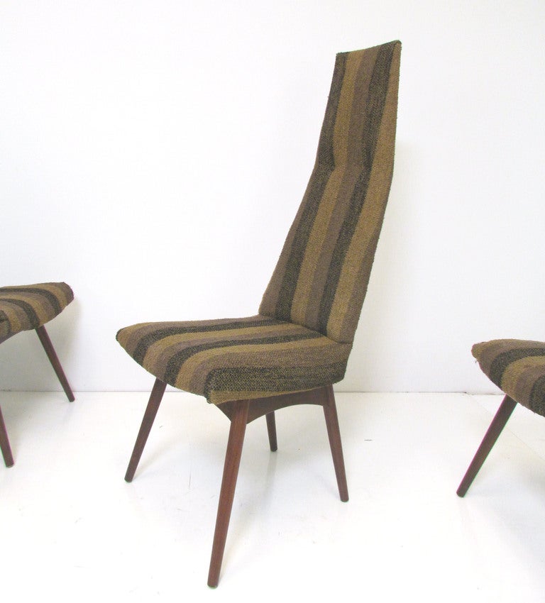 Set of Four Sculptural Highback Dining Chairs by Adrian Pearsall  Ca. 1960s