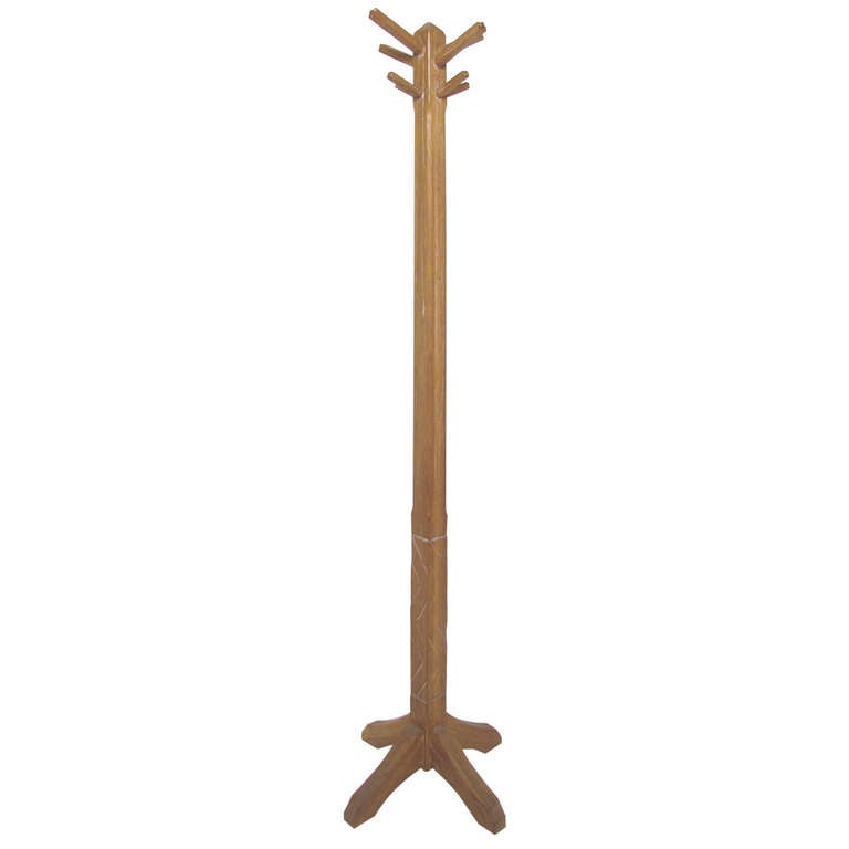 Ranch Oak Coat Stand by Brandt circa 1940s at 1stdibs