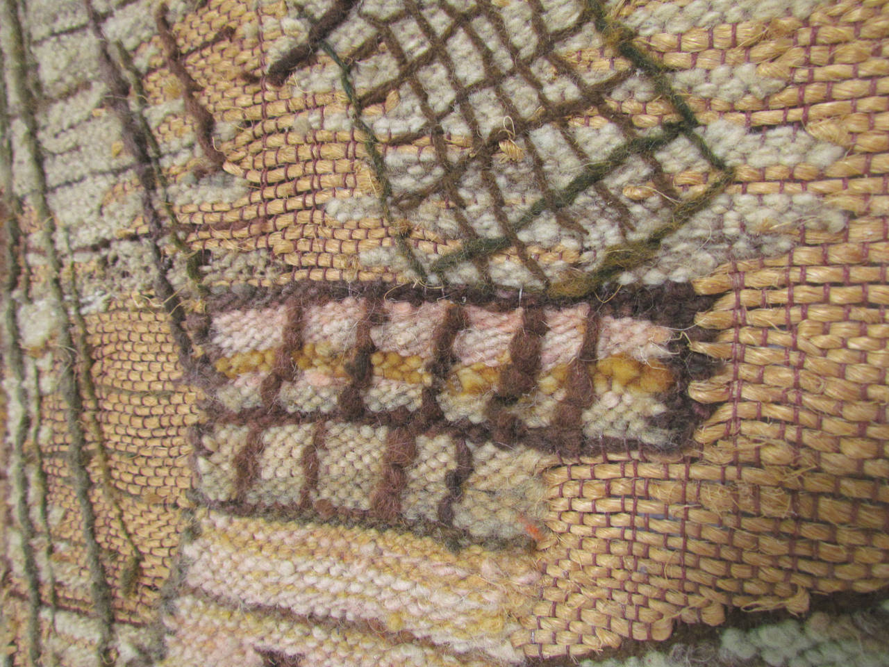 Polish Handwoven Modernist Tapestry, Dated 1975