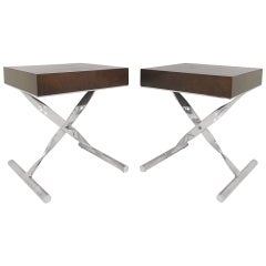 Pair of X-Form Accent Side Tables by Baker Furniture