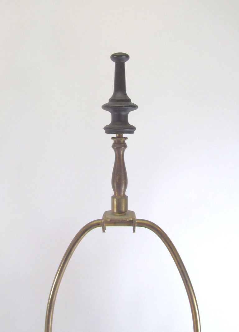 Mid-20th Century Pair of Hollywood Regency Chinoiserie Style Brass Table Lamps