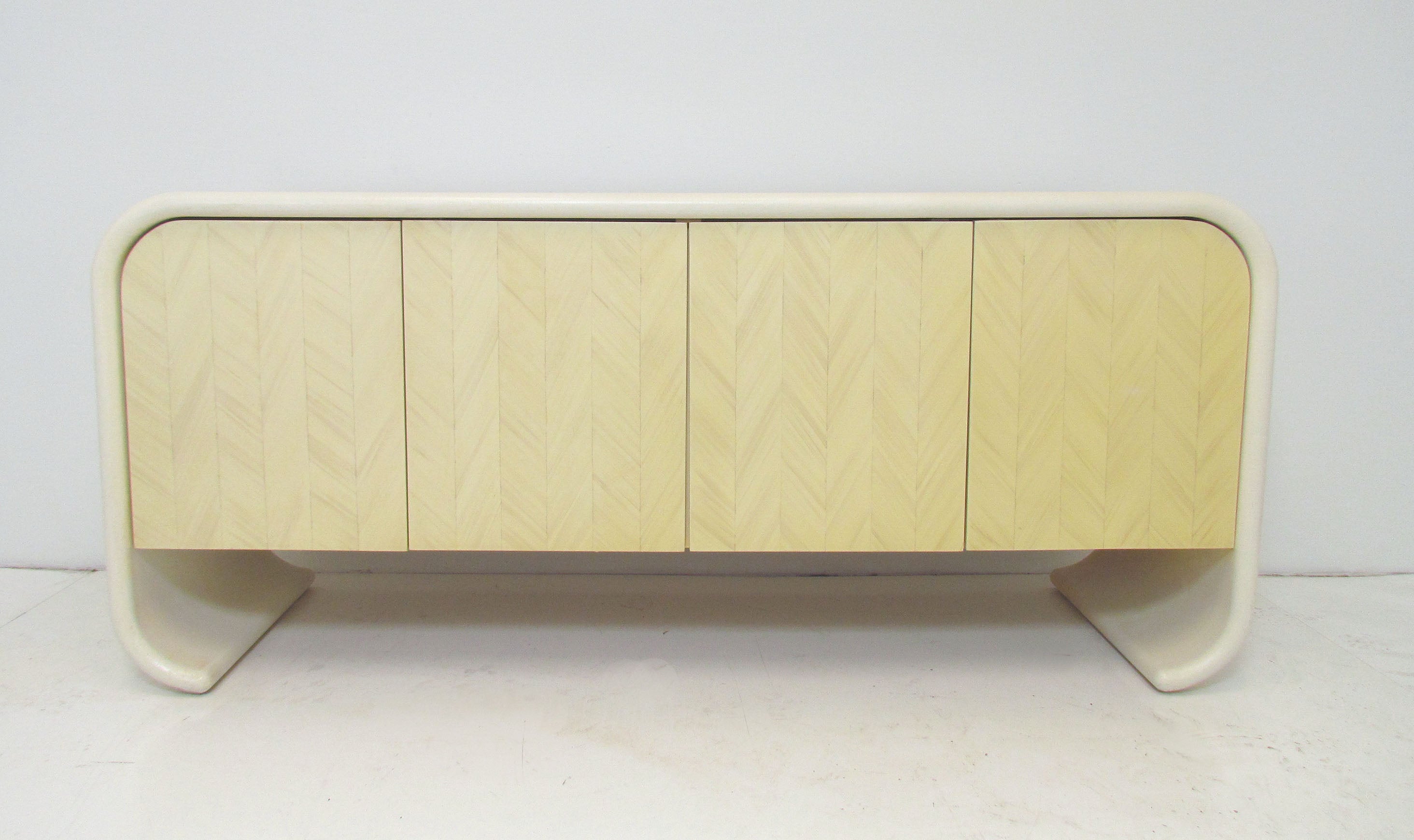 Karl Springer Style Waterfall Credenza ca. 1970s