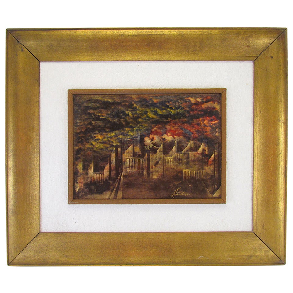 Abstract Painting by Beat Era San Francisco Artist George Bertuccelli, d. 1964
