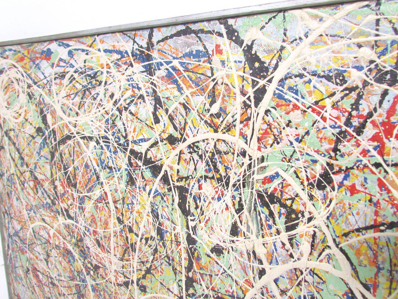 American Abstract Expressionist Splatter and Drip Painting, Dated 1962