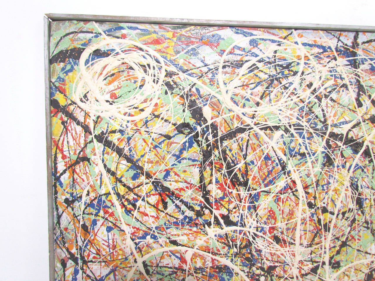 Mid-20th Century Abstract Expressionist Splatter and Drip Painting, Dated 1962