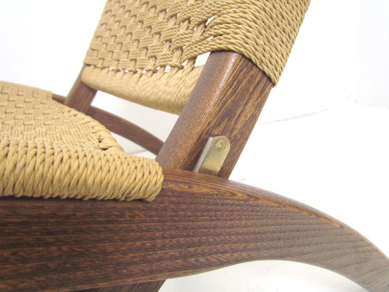 Cord Pair of Wegner Style Japanese Rope Chairs ca. 1960s