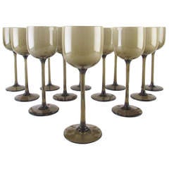 Set of Twelve Cased Glass WIne Goblets by Carlo Moretti, Italy, circa 1960s