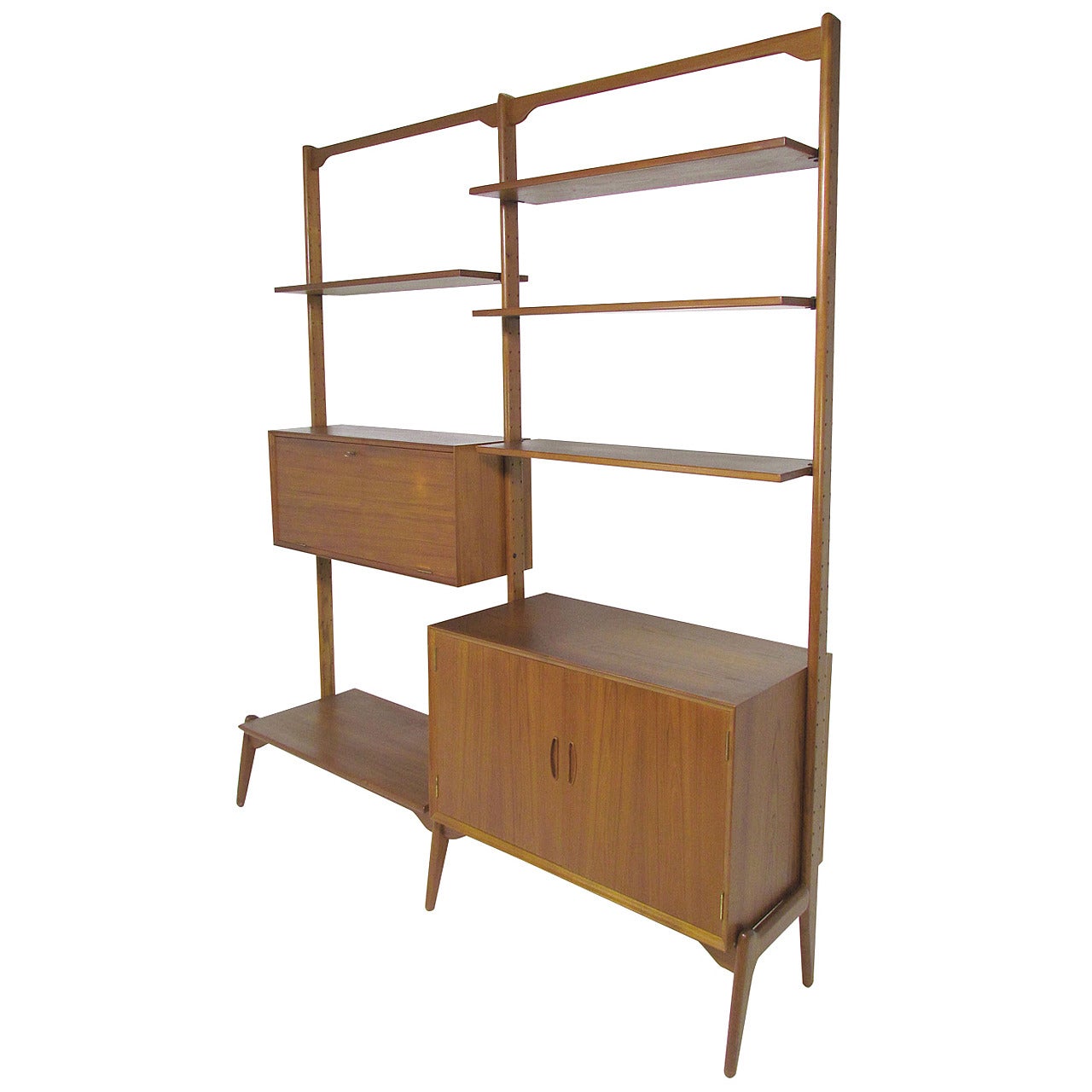 Cado Style Danish Teak Freestanding Wall Unit by Kurt Ostervig (en anglais)