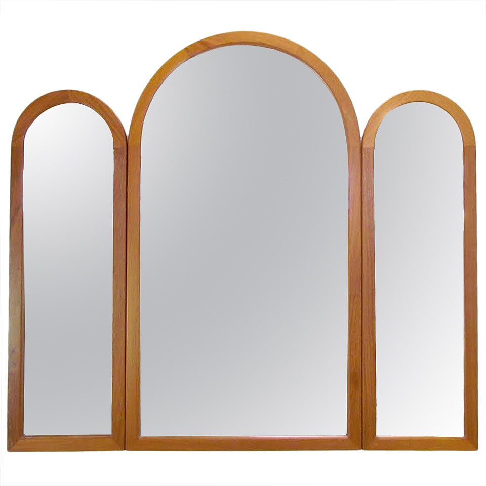 Tri Fold Wall Mirror danish teak adjustable tri-fold wall mirrorpedersen and hansen Tri Fold Wall Mirror danish teak adjustable tri-fold wall mirrorpedersen and hansen