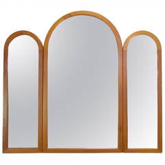 Danish Teak Adjustable Tri-Fold Wall Mirror by Pedersen & Hansen