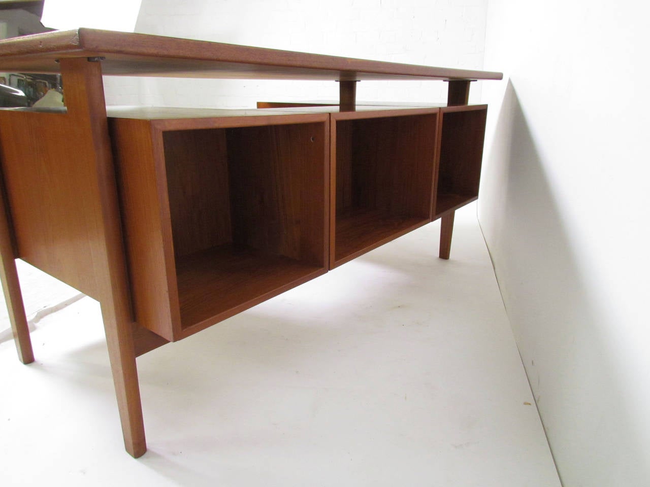 Danish Teak Bookcase Kneehole Desk by Kai Kristiansen 2