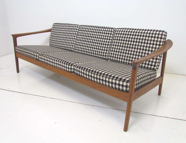 Mid-Century Modern Danish Modern Teak Sofa by Folke Ohlsson for Dux, ca. 1960s