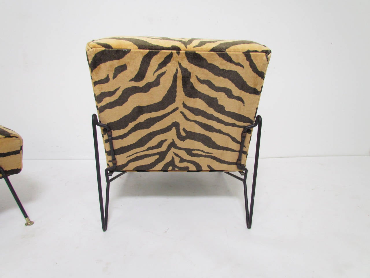 Upholstery Sculptural Wrought Iron Lounge Chair and Ottoman by Dorothy Schindele