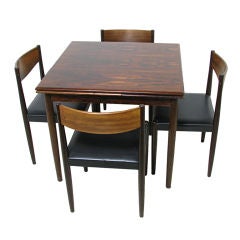 Danish Rosewood Extendable Dining Table w/ Chairs ca. 1960s