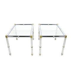Chrome & Brass End Tables ca. 1970s