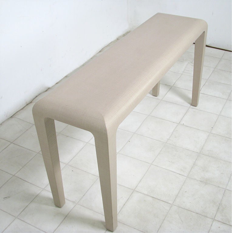 20th Century Grass Cloth Console Table by Harrison-Van Horn, ca. 1980s