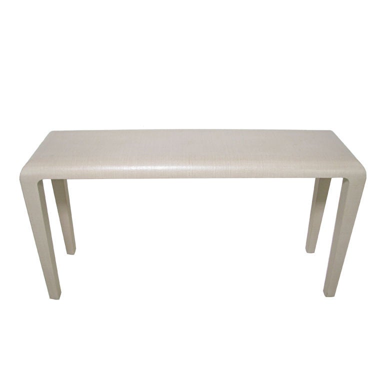 Grass Cloth Console Table by Harrison-Van Horn, ca. 1980s