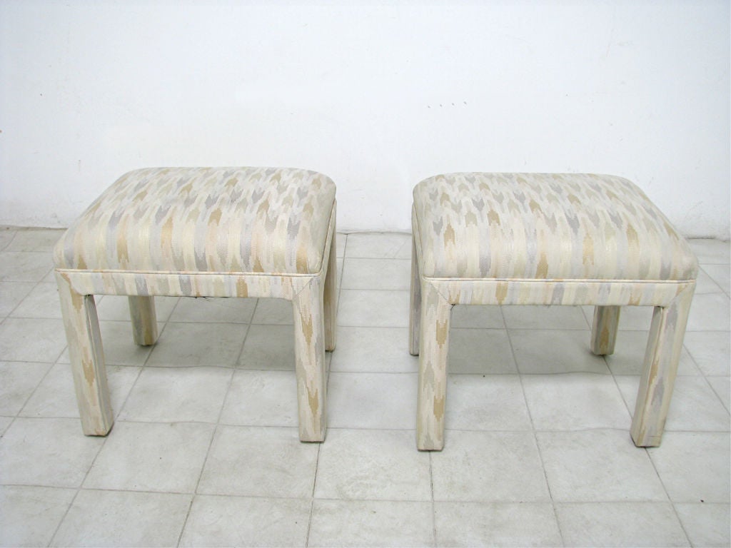 Pair of stools with Parsons-style legs, ca. 1980s