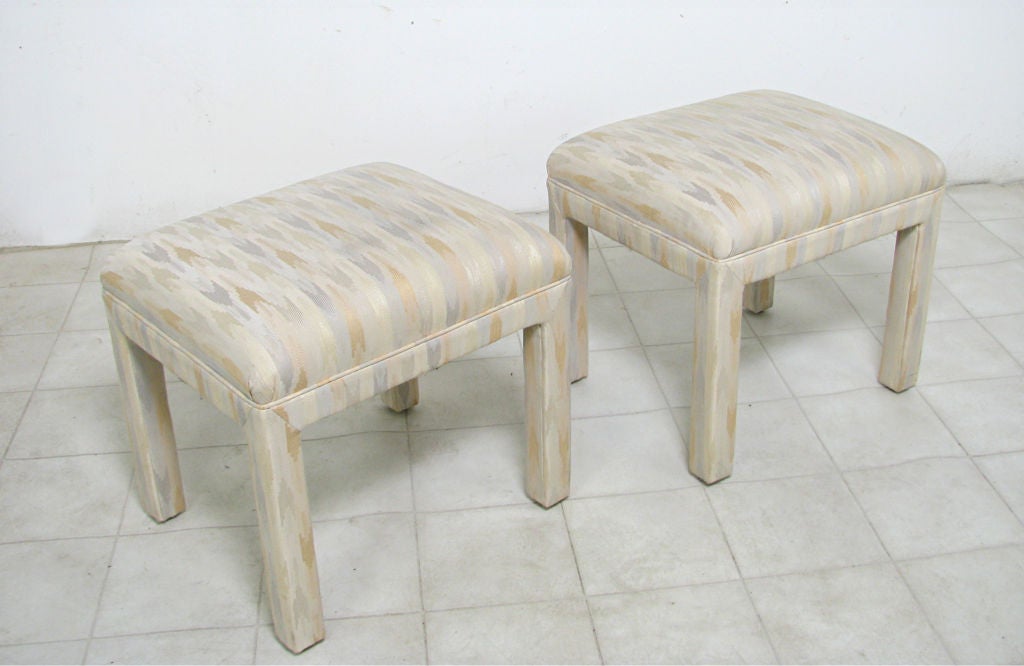 American Pair of Parsons Style Bedroom Stools ca. 1980s
