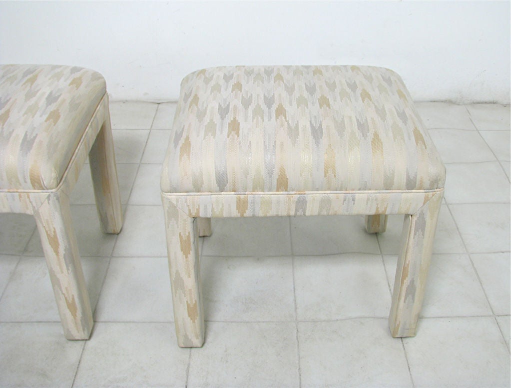 20th Century Pair of Parsons Style Bedroom Stools ca. 1980s