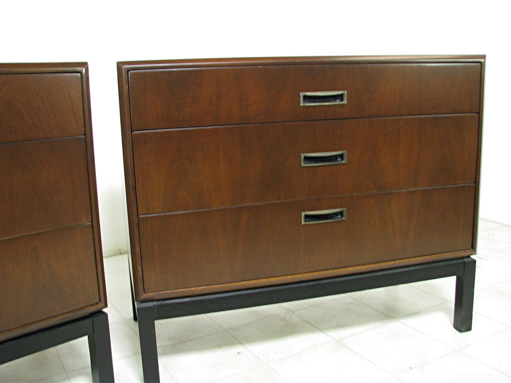 Pair of Mid-Century Chests With Ebonized Bases ca. 1960s