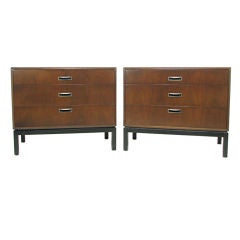Pair of Mid-Century Chests With Ebonized Bases ca. 1960s