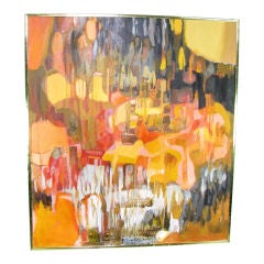 Abstract Expressionist Oil on Canvas by T. Millet Hauser d. 1974