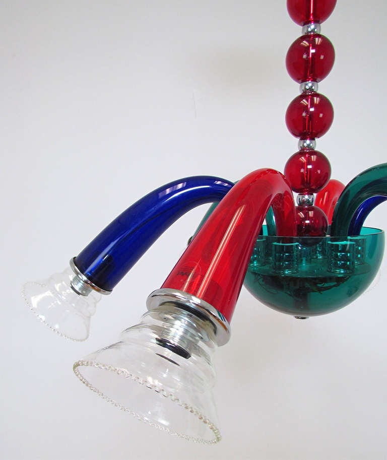 20th Century Six Arm Italian Glass Chandelier, Giuseppe Righetto for Artemides
