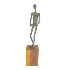 Modernist Figural Male Nude Sculpture in Bronze ca. 1960s