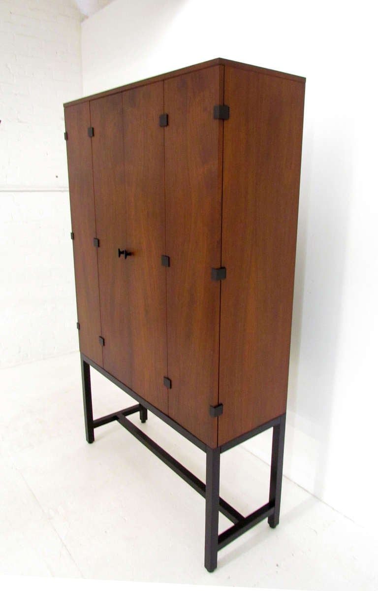 mid century modern tall storage cabinet