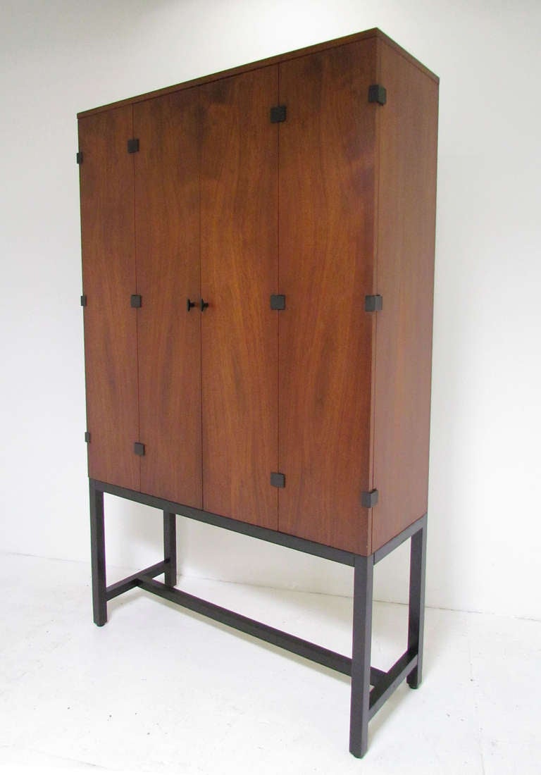 mid century tall storage cabinet
