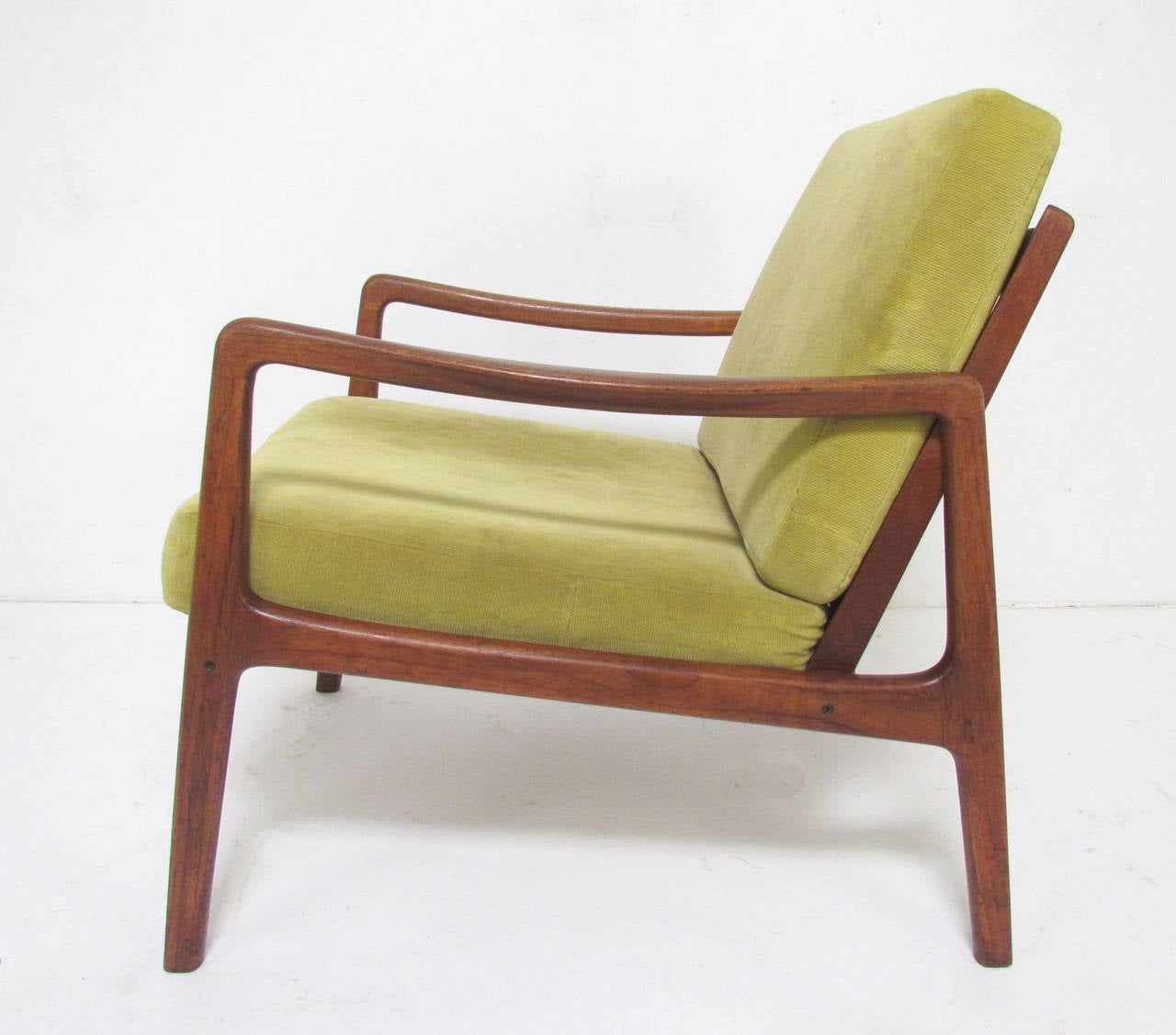 Scandinavian Modern Classic Danish Teak Lounge Chair by Ole Wanscher for France & Son