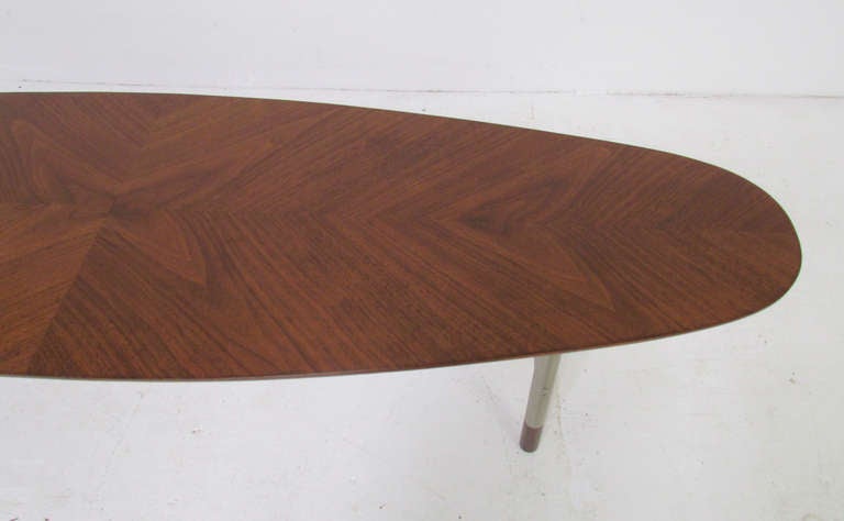 Mid-20th Century Surfboard Coffee Table in Teak and Rosewood attributed to Arne Vodder