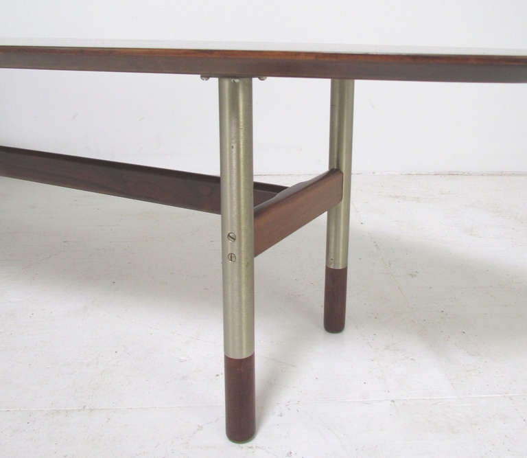 Surfboard Coffee Table in Teak and Rosewood attributed to Arne Vodder 2