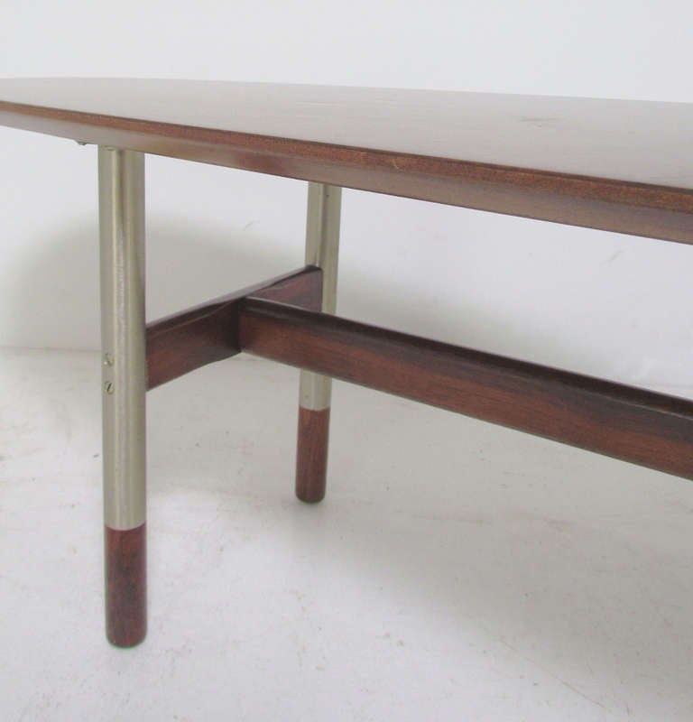 Surfboard Coffee Table in Teak and Rosewood attributed to Arne Vodder 3