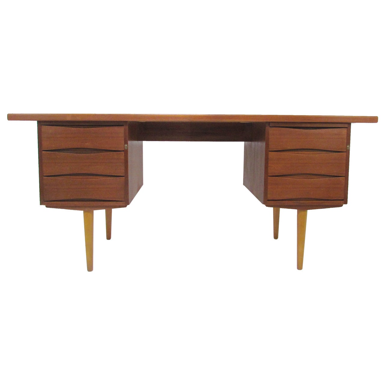 Danish Modern Teak Desk in Manner of Arne Vodder