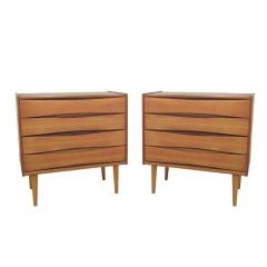 Pair of  Danish Teak Chests with Bowtie Pulls by Arne Vodder