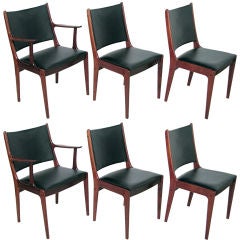 Set of Six Danish Rosewood Dining Chairs by Johannes Andersen