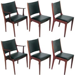 Set of Six Danish Rosewood Dining Chairs by Johannes Andersen