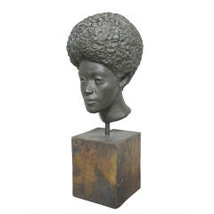 Impressive Bust of a Black Woman With Afro ca. 1960s
