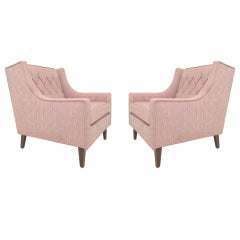 Pair of Mid-Century Modern Wing Back Lounge Chairs ca. 1960s