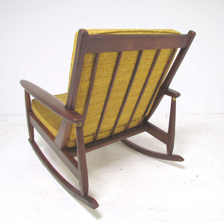 American Mid-Century Modern Paddle-Arm Rocking Chair, Circa 1960's