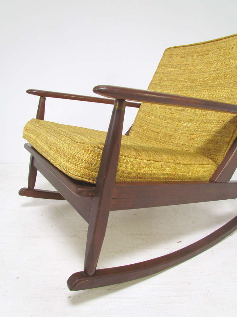 Mid-20th Century Mid-Century Modern Paddle-Arm Rocking Chair, Circa 1960's