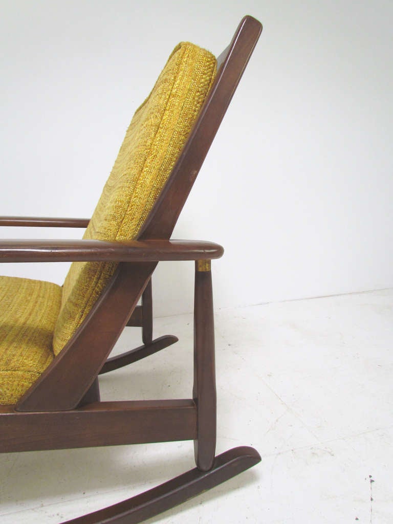 Wood Mid-Century Modern Paddle-Arm Rocking Chair, Circa 1960's