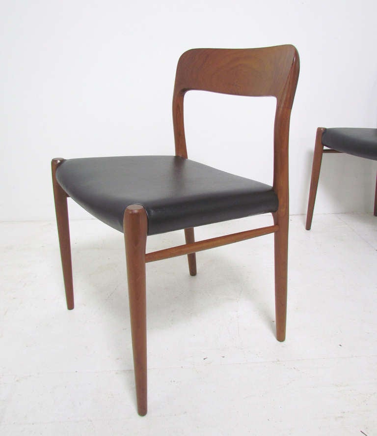 Scandinavian Modern Set of Ten Teak Dining Chairs by Niels Moller for JL Moller, Circa 1960's
